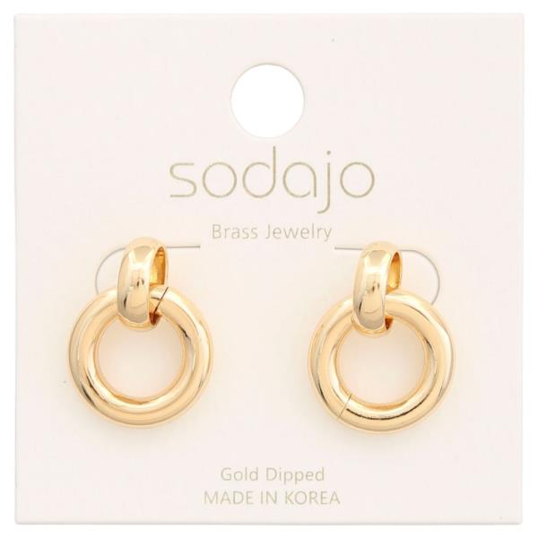 SODAJO CIRCLE METAL GOLD DIPPED EARRING