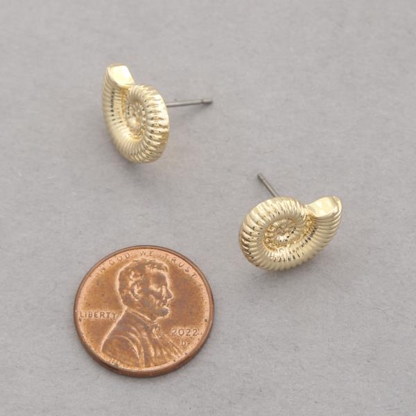 SODAJO SEASHELL METAL GOLD DIPPED EARRING