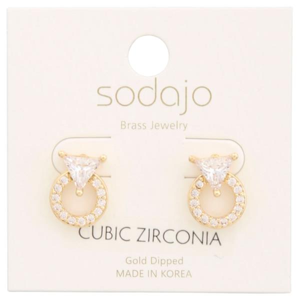 SODAJO CZ GOLD DIPPED EARRING