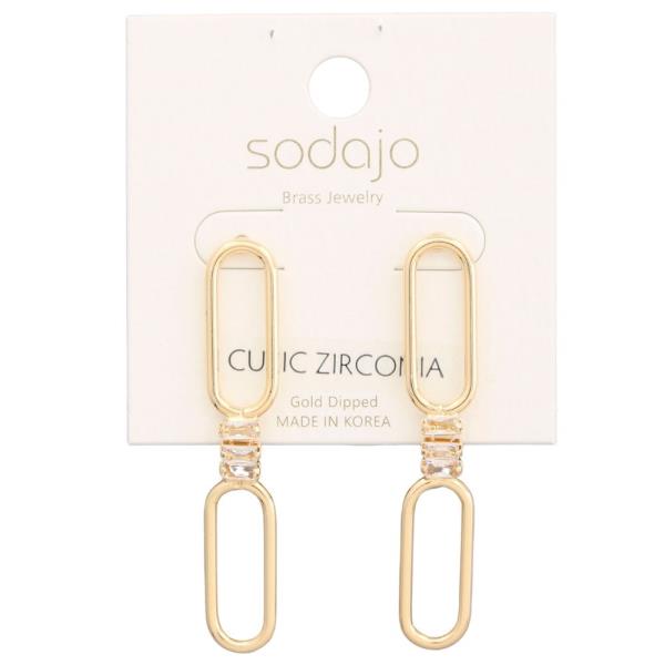 SODAJO OVAL LINK GOLD DIPPED EARRING