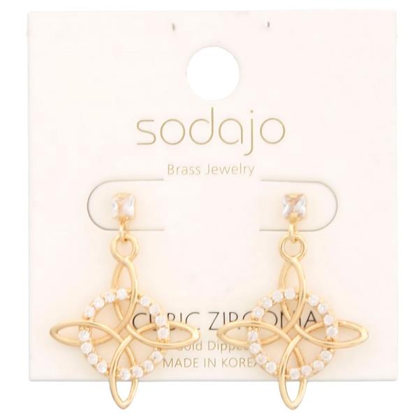 SODAJO CZ GOLD DIPPED DANGLE EARRING