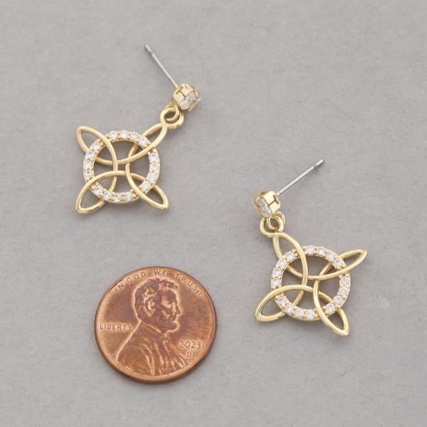 SODAJO CZ GOLD DIPPED DANGLE EARRING