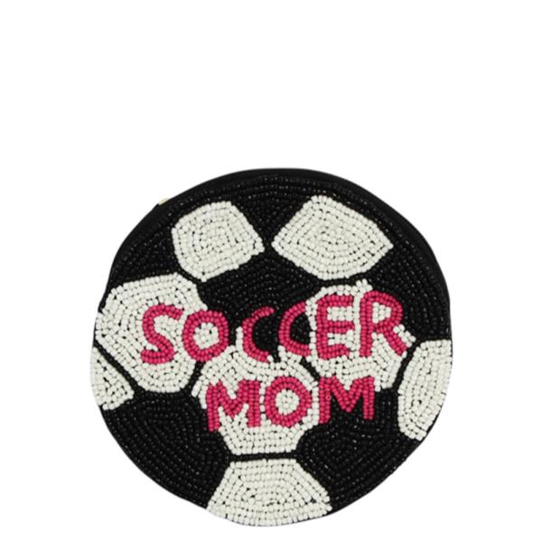 SOCCER MOM SEED BEAD COIN PURSE