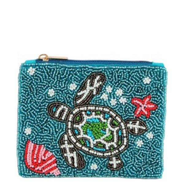 SEED BEAD TURTLE COIN PURSE