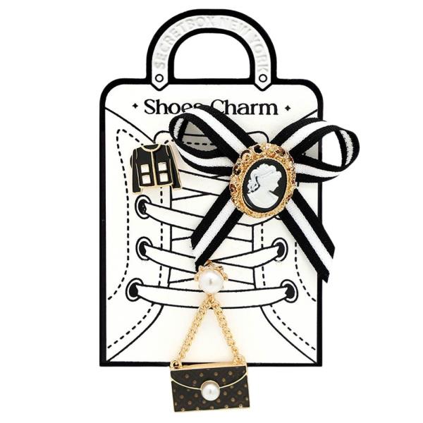 CAMEO RIBBON BOW PURSE ASSORTED SHOE CHARM