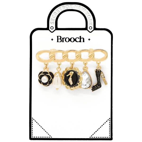 FLOWER HIGH HEEL ASSORTED CHARM BROOCH