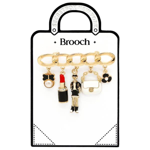 LIPSTICK PURSE ASSORTED CHARM BROOCH