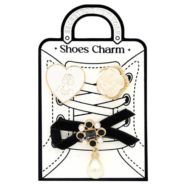 HEART ROSE RIBBON BOW SHOE CHARM