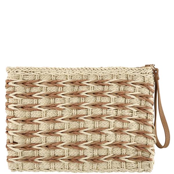 NATURAL STRAW CLUTCH BAG