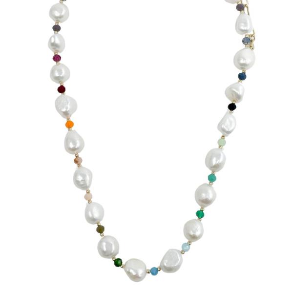 COLOR BEAD PEARL BEAD NECKLACE