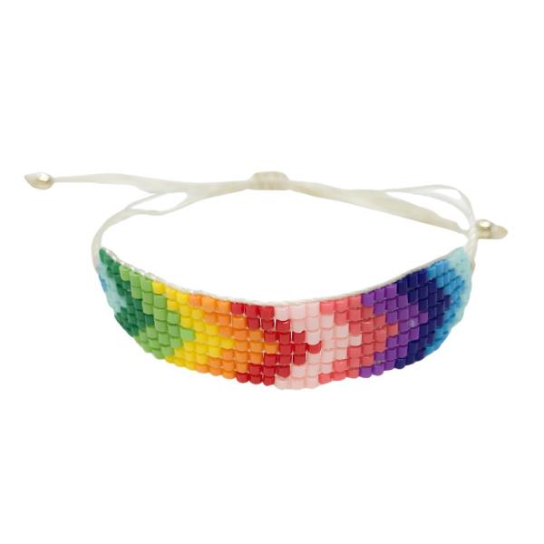 BRICK STITCH CHEVRON PATTERN PULL THROUGH BRACELET