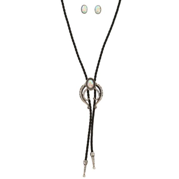WESTERN STYLE CORD HORSESHOE NECKTIE NECKLACE