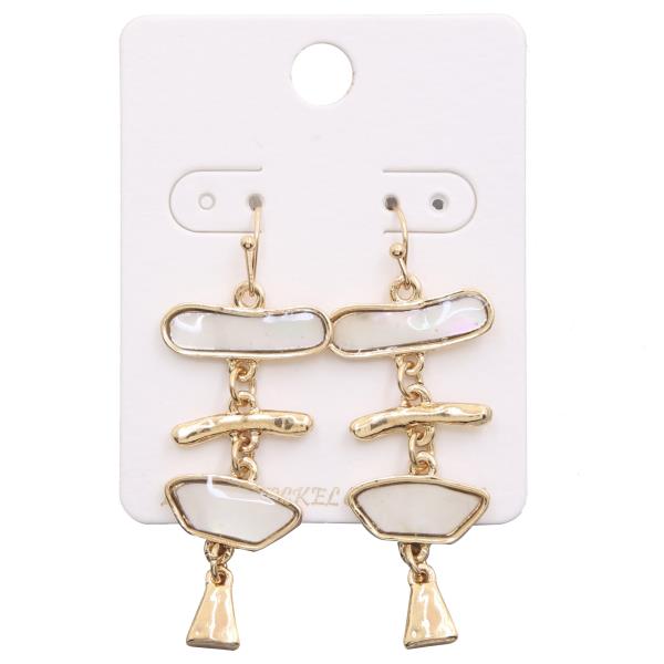 ORGANIC SHAPE METAL DANGLE EARRING