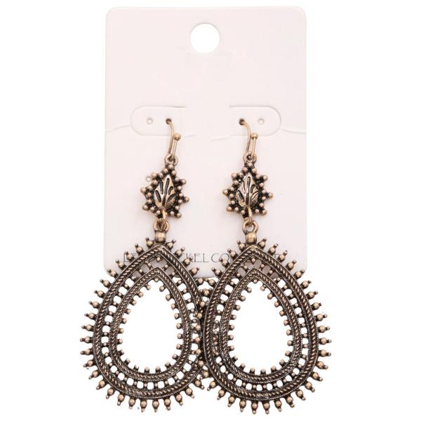 TEARDROP METAL DANGLE EARRING