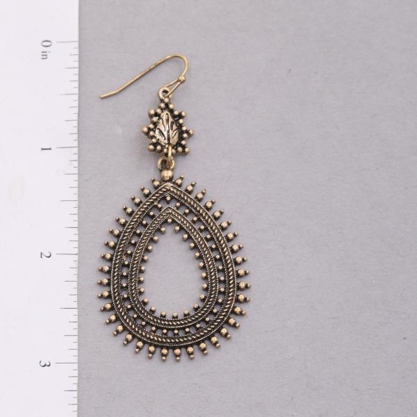 TEARDROP METAL DANGLE EARRING