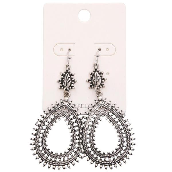 TEARDROP METAL DANGLE EARRING