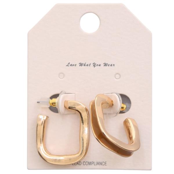COLOR EDGE OPEN SQUARE METAL EARRING