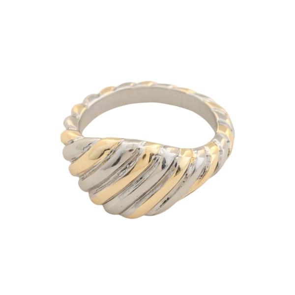 TWO TONE LINED METAL RING
