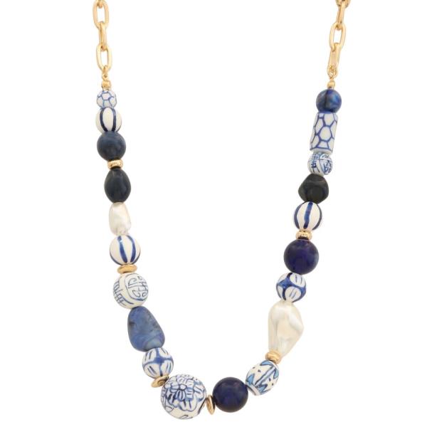 CERAMIC BEAD LINK NECKLACE