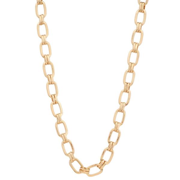OVAL LINK METAL NECKLACE