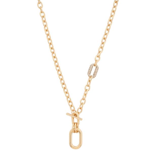 OVAL TOGGLE CLASP METAL NECKLACE