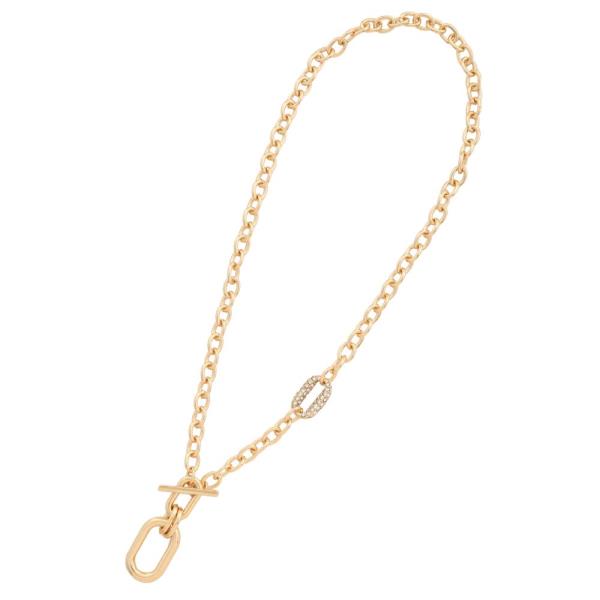 OVAL TOGGLE CLASP METAL NECKLACE