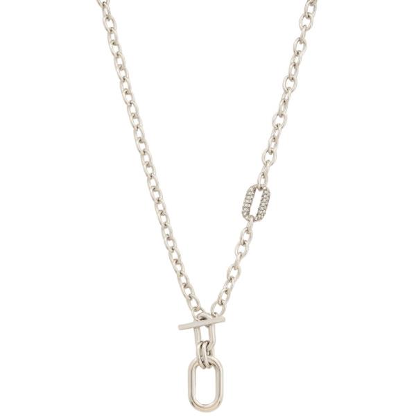 OVAL TOGGLE CLASP METAL NECKLACE