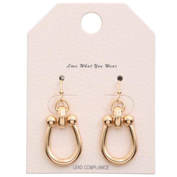U SHAPE METAL DANGLE EARRING