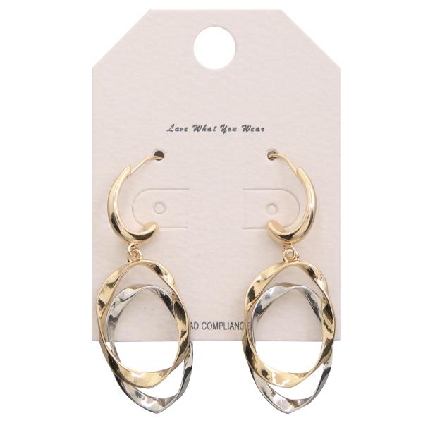 TWO TONE ORGANIC SHAPE EARRING