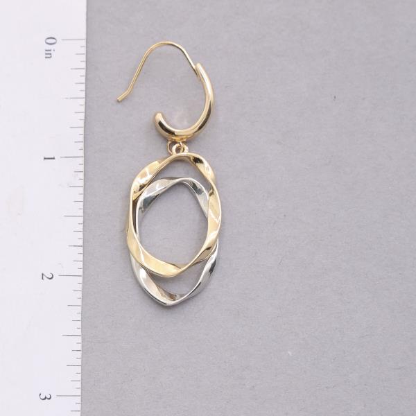 TWO TONE ORGANIC SHAPE EARRING
