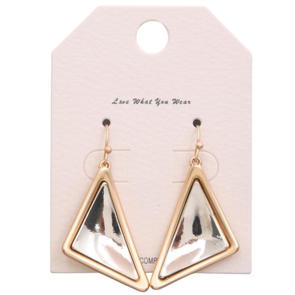 TWO TONE METAL DANGLE EARRING