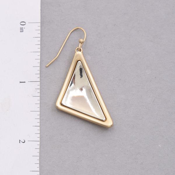 TWO TONE METAL DANGLE EARRING
