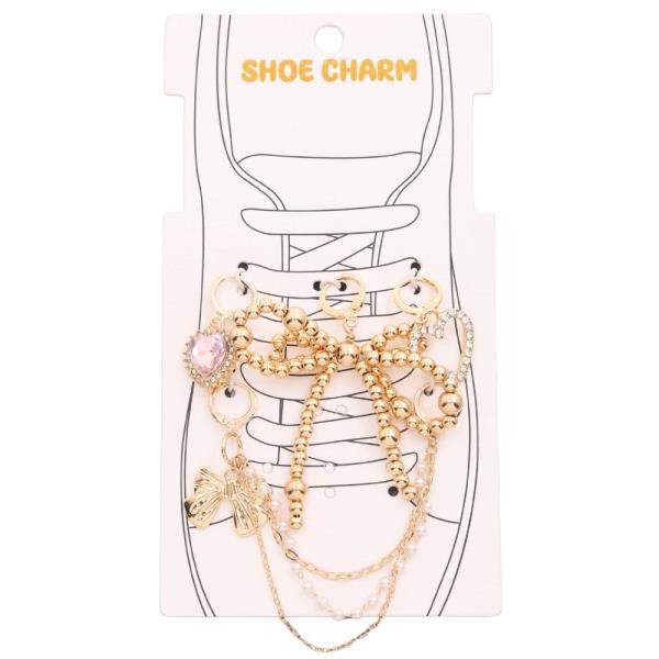 BEADED RIBBON BOW SHOE CHARM