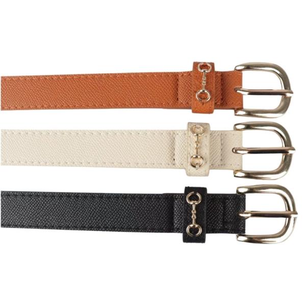 PLUS SIZE TEXTURED FAUX LEATHER DOUBLE RING BUCKLE CHAIN ACCENT BELT 3 PC SET