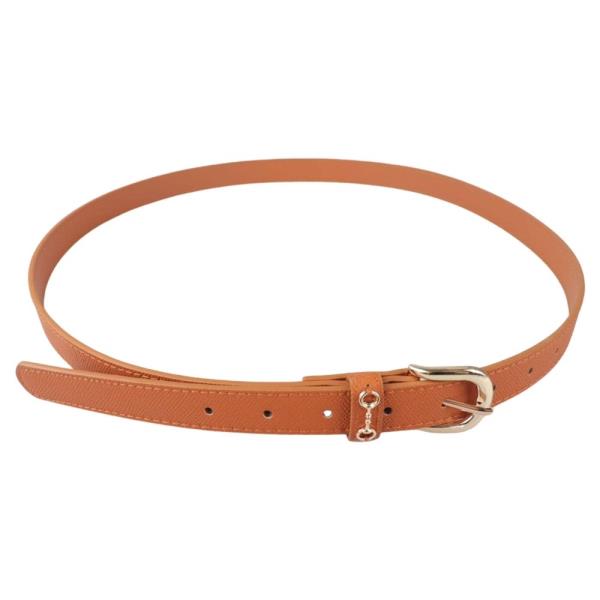 TEXTURED FAUX LEATHER DOUBLE RING BUCKLE CHAIN ACCENT BELT 3 PC SET