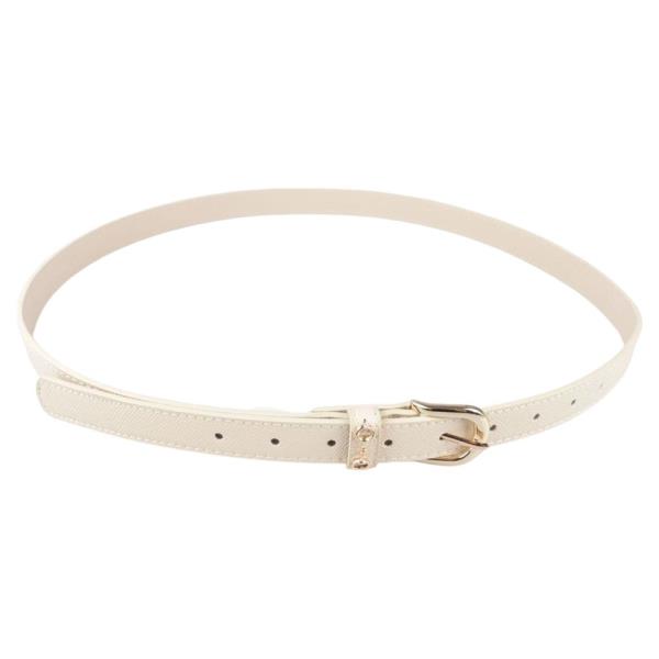 TEXTURED FAUX LEATHER DOUBLE RING BUCKLE CHAIN ACCENT BELT 3 PC SET