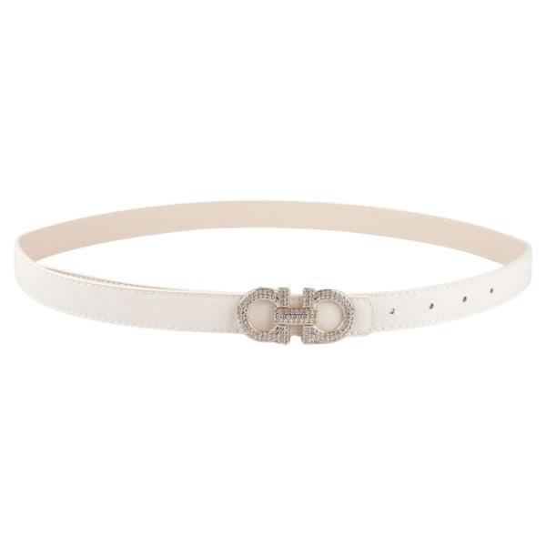RHINESTONE DOUBLE ROUND BUCKLE BELT 3 PC SET