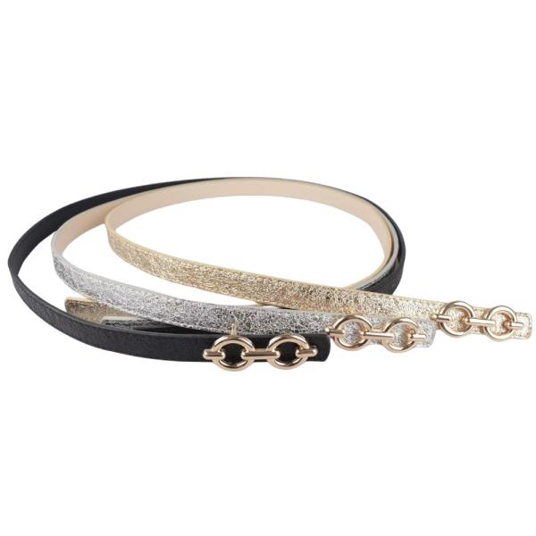 DOUBLE METAL BUCKLE BELT 3 PC SET