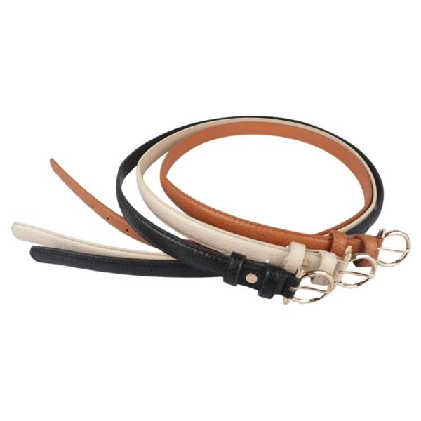 METAL U BUCKLE BELT 3 PC SET