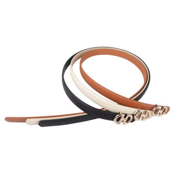 DOUBLE HALF ROUND BUCKLE BELT 3 PC SET