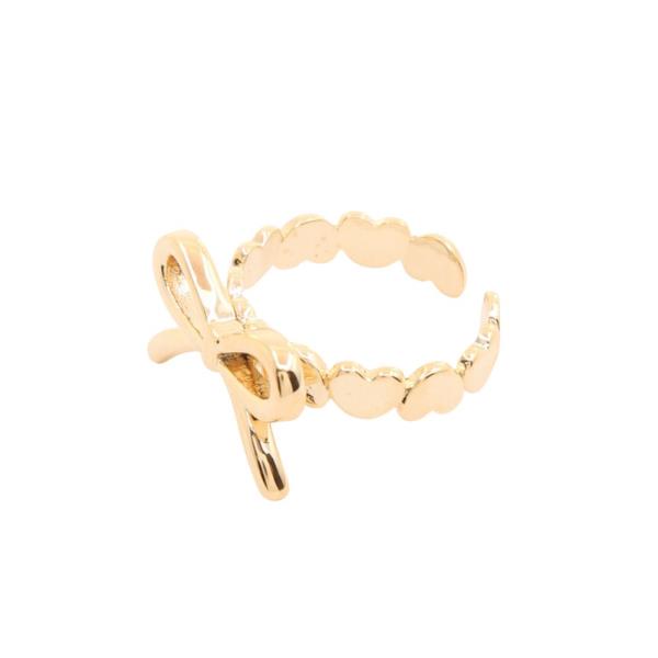 SODAJO RIBBON BOW ADJUSTABLE GOLD DIPPED RING