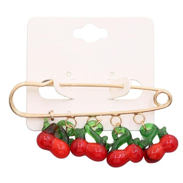 MULTI CHERRY BROOCH