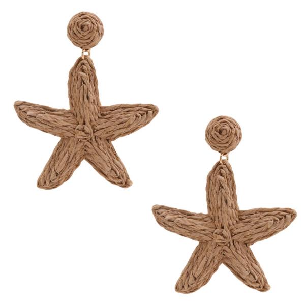 STAR RAFFIA DANGLE EARRING
