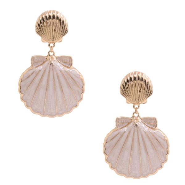 SEASHELL METAL DANGLE EARRING