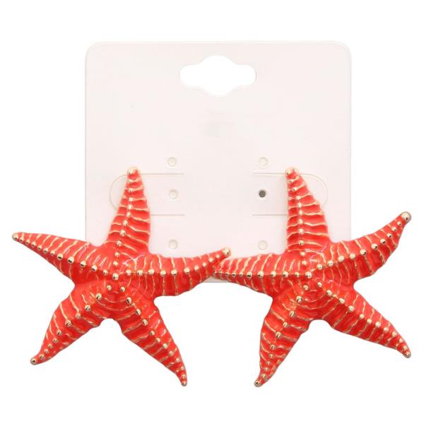 COLOR METAL STARFISH EARRING