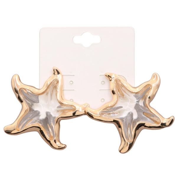 CLEAR STARFISH EARRING