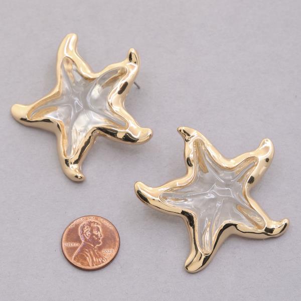 CLEAR STARFISH EARRING