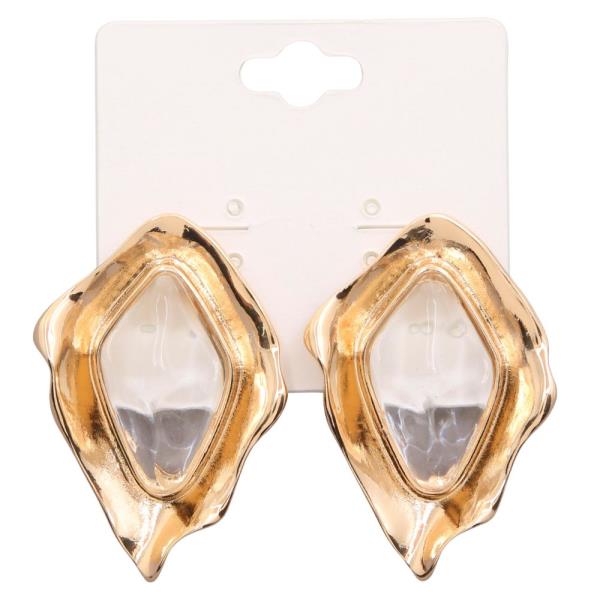 CLEAR ORGANIC SHAPE EARRING