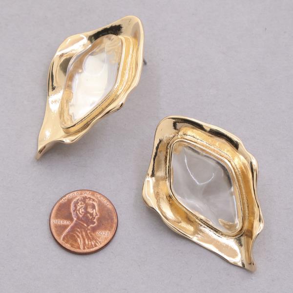 CLEAR ORGANIC SHAPE EARRING
