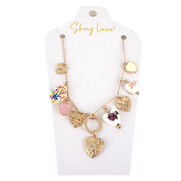 HEART CHARM STATION NECKLACE